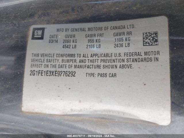 2G1FE1E3XE9276292 Chevrolet Camaro 1ls