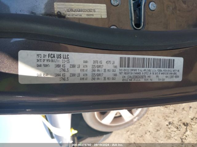 1C4NJDEB8GD639279 Jeep Compass High Altitude Edition