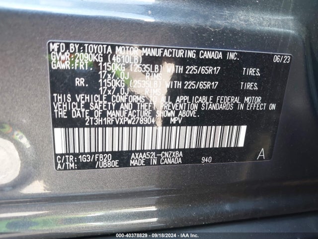 Toyota RAV4 LE 2023 2T3H1RFVXPW278904 Image 9