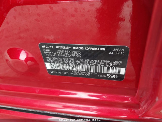 2015 MITSUBISHI LANCER JA32U2FU7FU025755 Photo 8