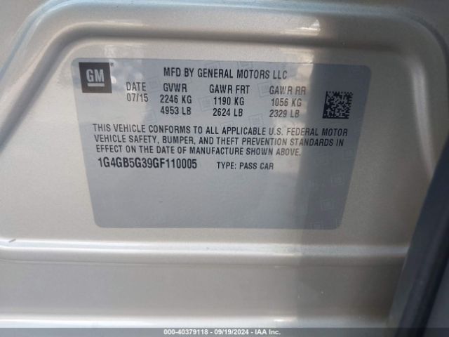 1G4GB5G39GF110005 Buick Lacrosse Leather