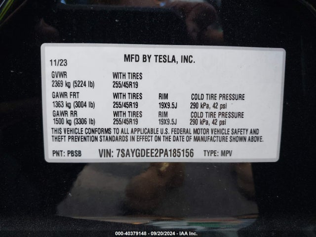 2023 TESLA MODEL Y 7SAYGDEE2PA185156 Photo 8