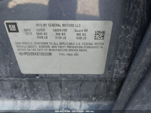 1G1PC5SBXE7253206 Chevrolet Cruze 1lt Auto