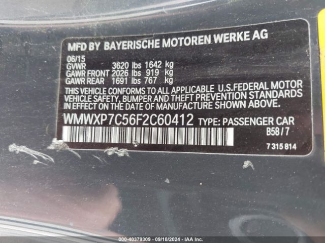 WMWXP7C56F2C60412 Mini Hardtop Cooper S