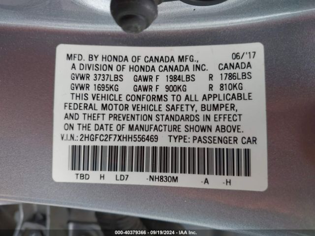 2HGFC2F7XHH556469 Honda CIVIC EX