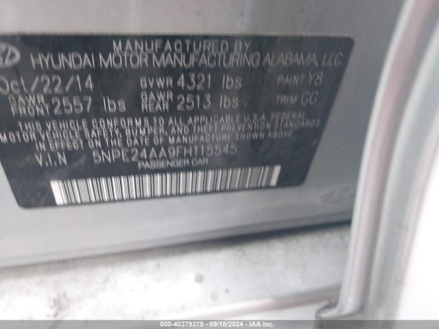 5NPE24AA9FH115545 Hyundai SONATA ECO