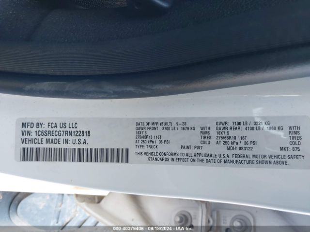 1C6SRECG7RN122818 RAM 1500 Tradesman Quad Cab 4x2 6'4 Box