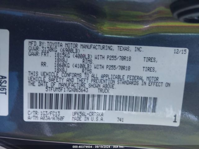 5TFUM5F17GX065643 Toyota Tundra Sr5 4.6l V8