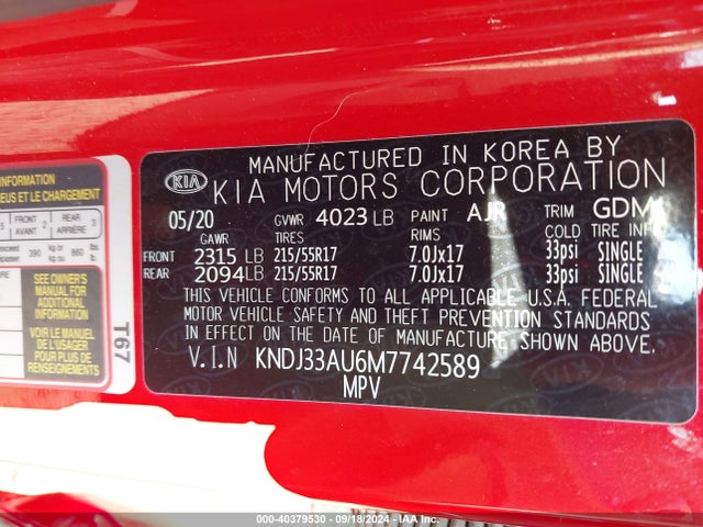 KIA SOUL EX 2021 KNDJ33AU6M7742589 Image 9