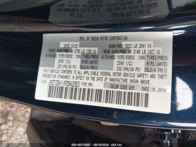 JM3TCBAYXP0642053 Mazda Cx-9 Touring Plus