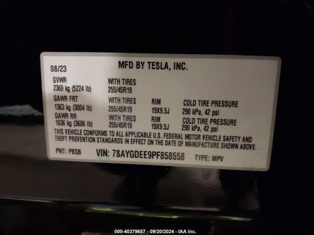 2023 TESLA MODEL Y 7SAYGDEE9PF858558 Photo 8