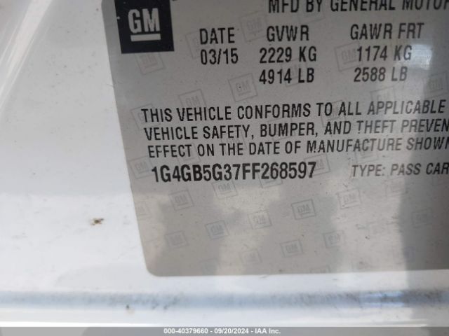 1G4GB5G37FF268597 Buick Lacrosse Leather