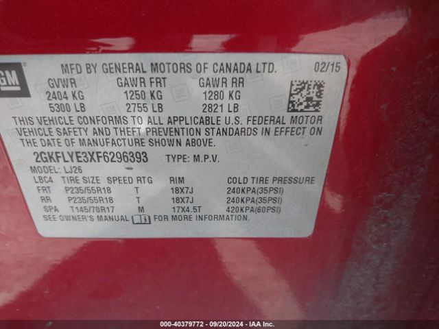 2GKFLYE3XF6296393 GMC Terrain Slt-2