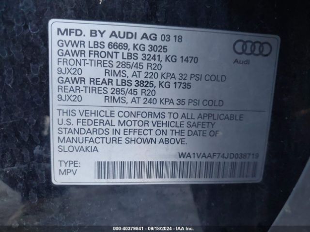 2018 AUDI Q7 WA1VAAF74JD038719 Photo 8
