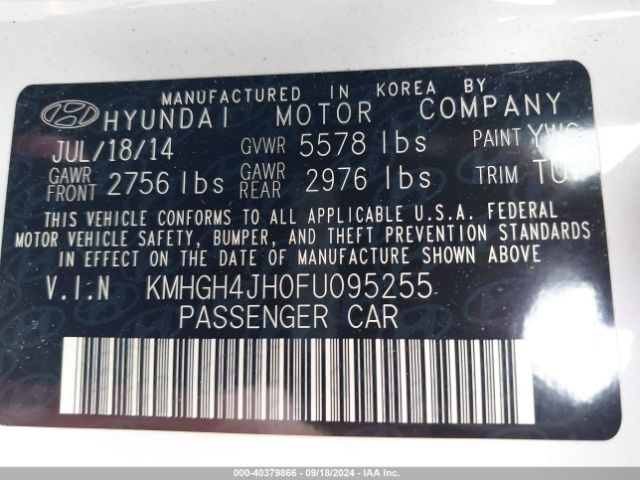 KMHGH4JH0FU095255 Hyundai Equus Signature