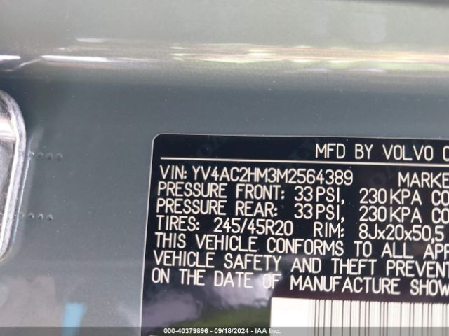 YV4AC2HM3M2564389 Volvo Xc40 T4 R-design