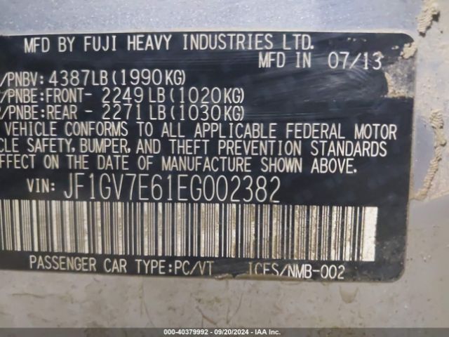 JF1GV7E61EG002382 Subaru Impreza Wrx