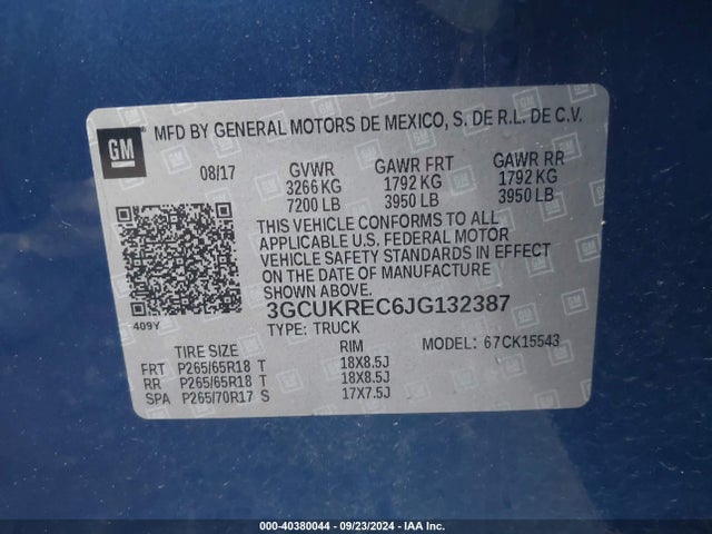 Chevrolet Silverado 1500 2lt 2018 3GCUKREC6JG132387 Image 9