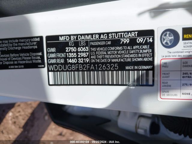WDDUG8FB2FA126325 Mercedes-Benz S 550 4matic
