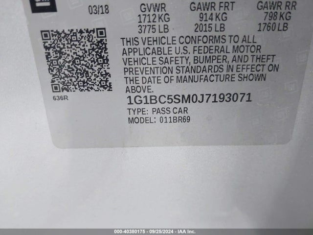 Chevrolet Cruze Ls Auto 2018 1G1BC5SM0J7193071 Image 9