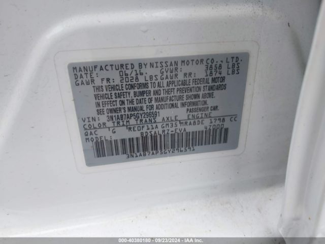 3N1AB7AP5GY296591 Nissan SENTRA SR