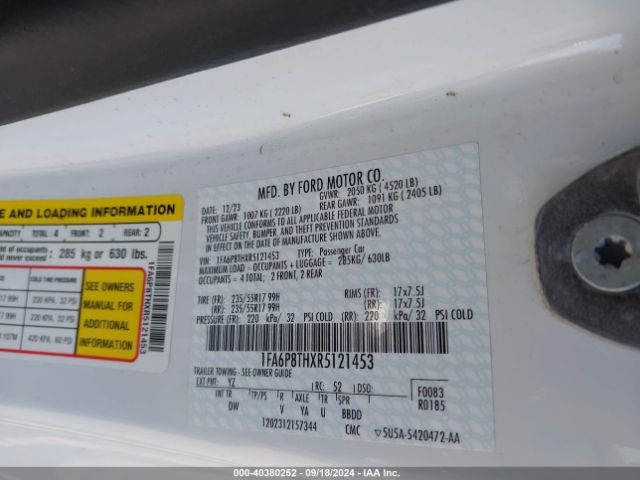 2024 FORD MUSTANG 1FA6P8THXR5121453 Photo 8