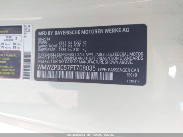 WMWZP3C57FT708035 Mini Convertible Cooper S
