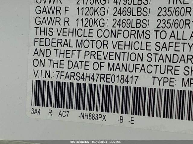 7FARS4H47RE018417 Honda Cr-v Ex Awd