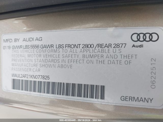 WAUL2AF21KN077825 Audi A6 55 Premium