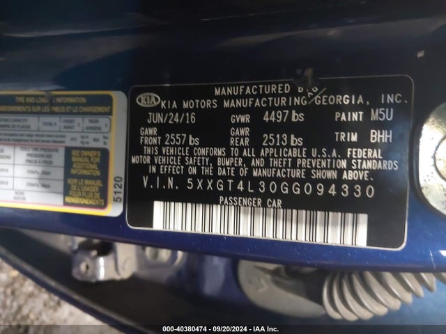 5XXGT4L30GG094330 KIA Optima Lx