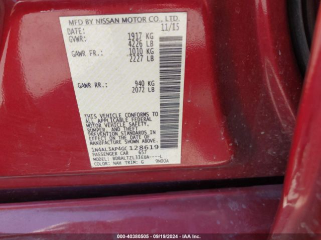 1N4AL3AP4GC128619 Nissan Altima 2.5 Sl