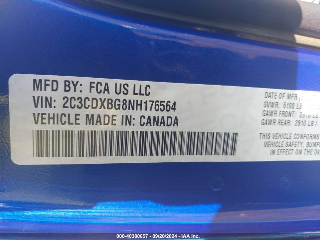 Dodge Charger Sxt Rwd 2022 2C3CDXBG8NH176564 Image 9