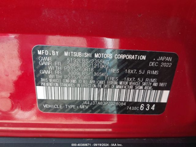 2023 MITSUBISHI OUTLANDER JA4J3TA83PZ028084 Photo 8