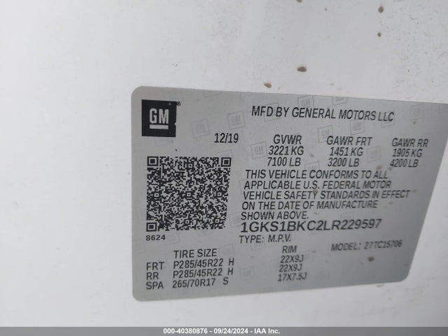 1GKS1BKC2LR229597 GMC Yukon 2wd Slt