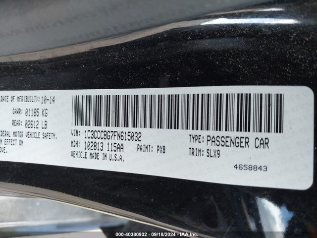 1C3CCCBG7FN615032 Chrysler 200 S