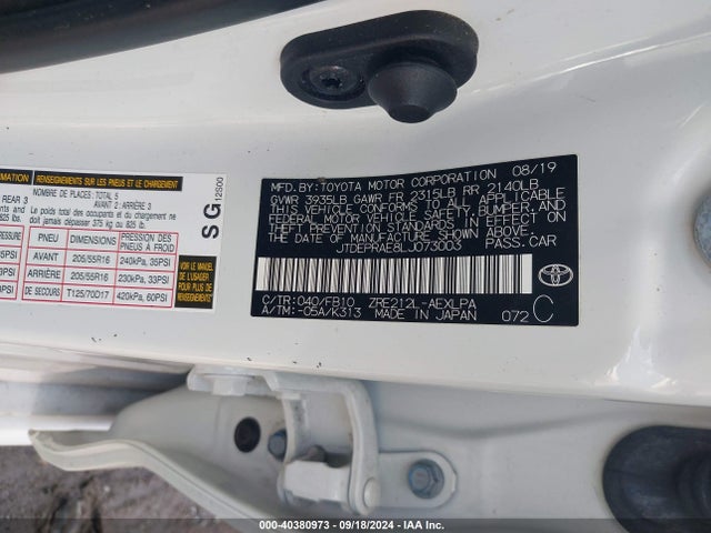 Toyota COROLLA LE 2020 JTDEPRAE8LJ073003 Image 9
