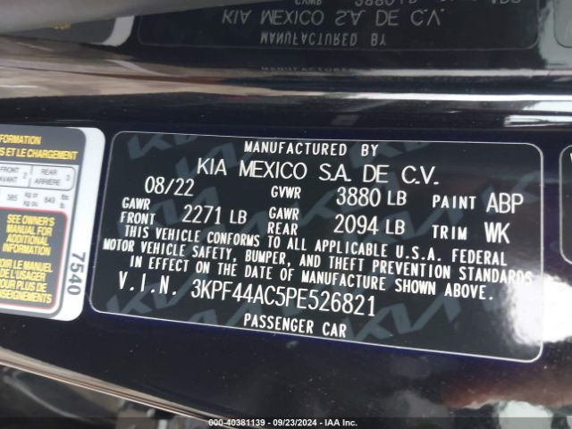 3KPF44AC5PE526821 KIA Forte Gt Manual