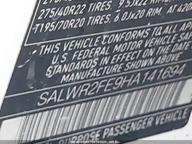SALWR2FE9HA141694 Land Rover Range Rover Sport 5.0l V8 Supercharged/5.0l V8 Supercharged Dynamic