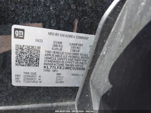 KL77LFE24RC026886 Chevrolet Trax Fwd Sp