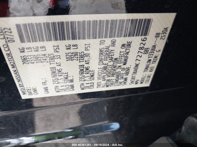 5N1BT3BA0NC727826 Nissan Rogue