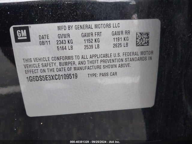2012 CADILLAC CTS 1G6DS5E3XC0109519 Photo 8