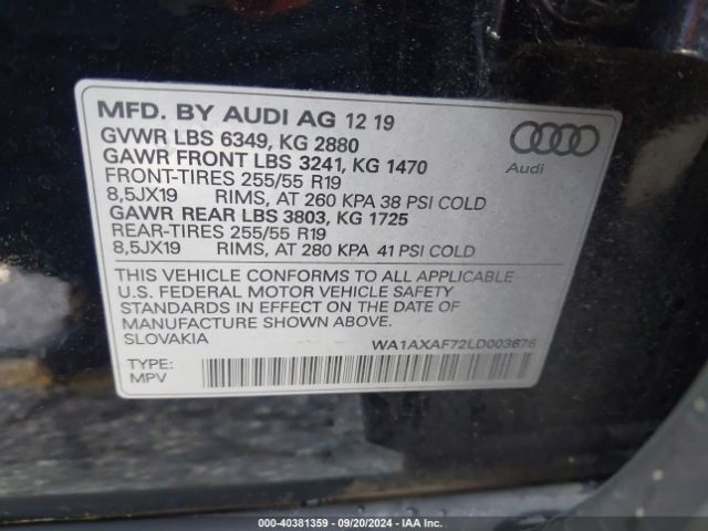 WA1AXAF72LD003676 Audi Q7 Premium 55 Tfsi Quattro Tiptronic