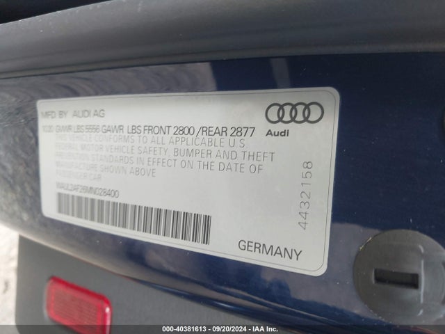 WAUL2AF26MN028400 Audi A6 Premium Plus 55 Tfsi Quattro S Tronic