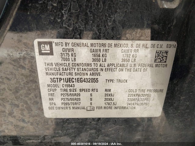 GMC Sierra 1500 Sle 2014 3GTP1UEC1EG432055 Image 9