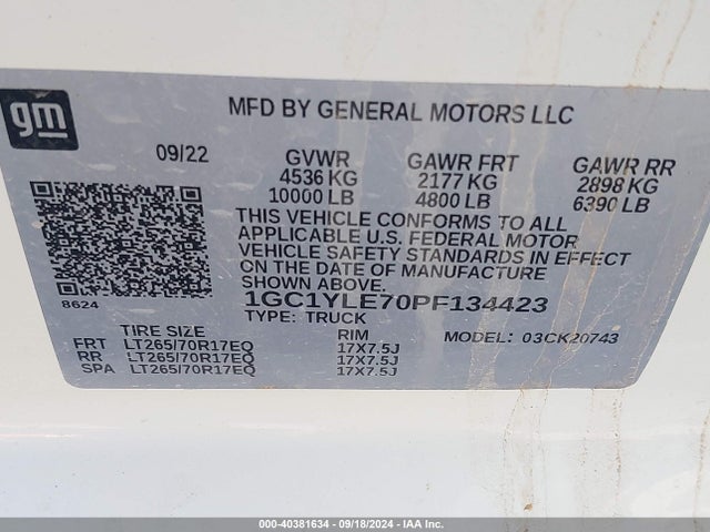 Chevrolet Silverado 2500hd 4wd  Standard Bed Wt 2023 1GC1YLE70PF134423 Image 9