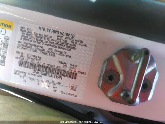 3FA6P0HD3ER184991 Ford FUSION SE