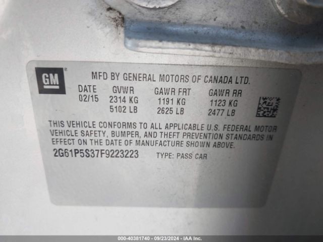 2G61P5S37F9223223 Cadillac Xts Premium