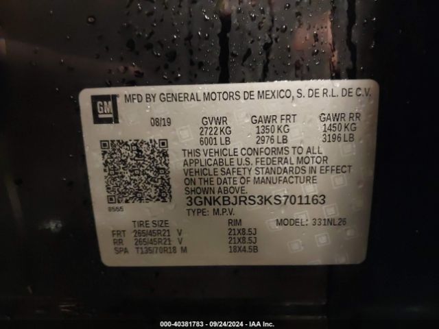 3GNKBJRS3KS701163 Chevrolet BLAZER RS