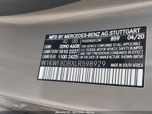 W1KWF8DBXLR598929 Mercedes-Benz C 300