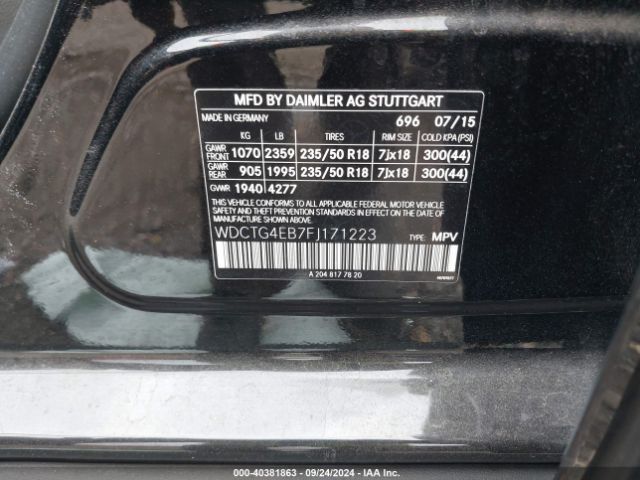 WDCTG4EB7FJ171223 Mercedes-Benz GLA 250